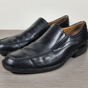 ECCO Windsor Apron Toe Slip-On, Black Leather, Mens Size 12-12.5 M / 46